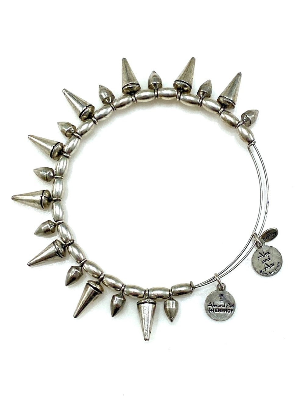 Alex and Ani Silver Spike Bangle Bracelet